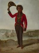 Augustus Earle Portrait of Bungaree, a native of New South Wales, with Fort Macquarie, Sydney Harbour, oil painting